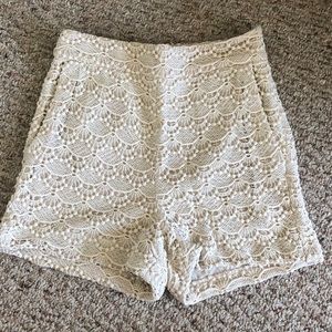 Lace high waisted shorts